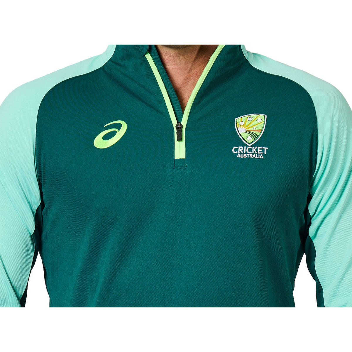 Asics Cricket Australia 26 Long Sleeve 1/4 Zip Training Top