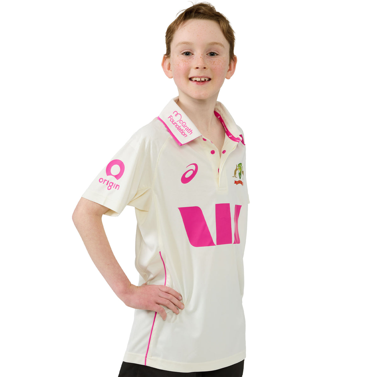 Asics Cricket Australia 26 Replica Pink Test Shirt Youth