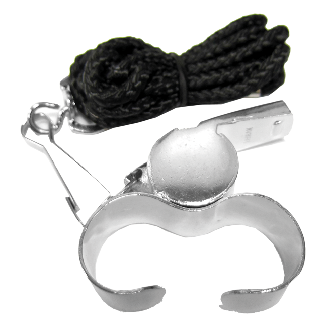 Summit Brass Finger Grip Whistle with Lanyard